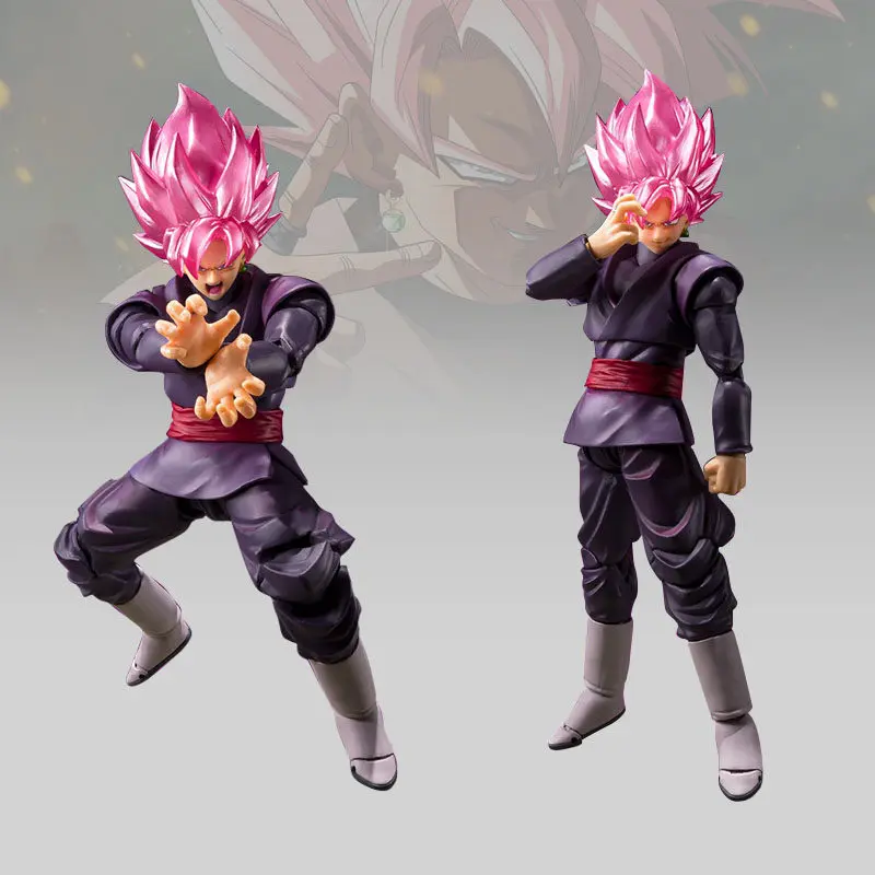 Figura de Acción Articulada de 16 cm SHF Dragon Ball Super Saiyan Rosé Zamasu Goku, Figura de Anime Goku Black, Modelo Coleccionable, Juguete de Regalo