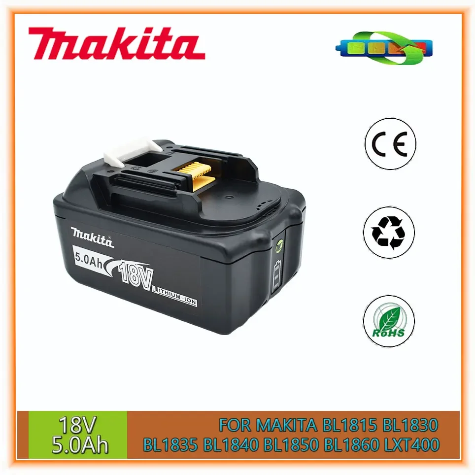 

Литий-ионный аккумулятор Makita 18 в 5,0 Ач для Makita BL1830 BL1815 BL1860 BL1840, Сменный аккумулятор для электроинструмента