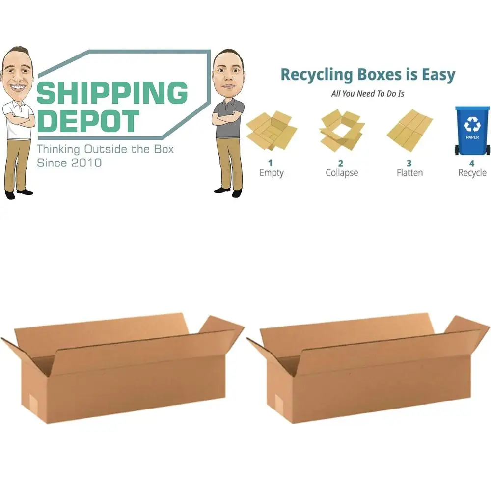 

100 Pack of 18x6x4 Inch Corrugated Cardboard Boxes for Shipping and Moving