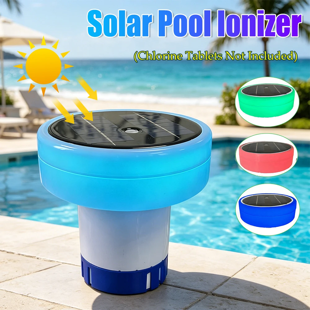Solar Pool Ionizer Light Up Chlorine Holder Adjustable  Delivery Pool Purifier Anti-Sinking Pool Cleaning Equipment
