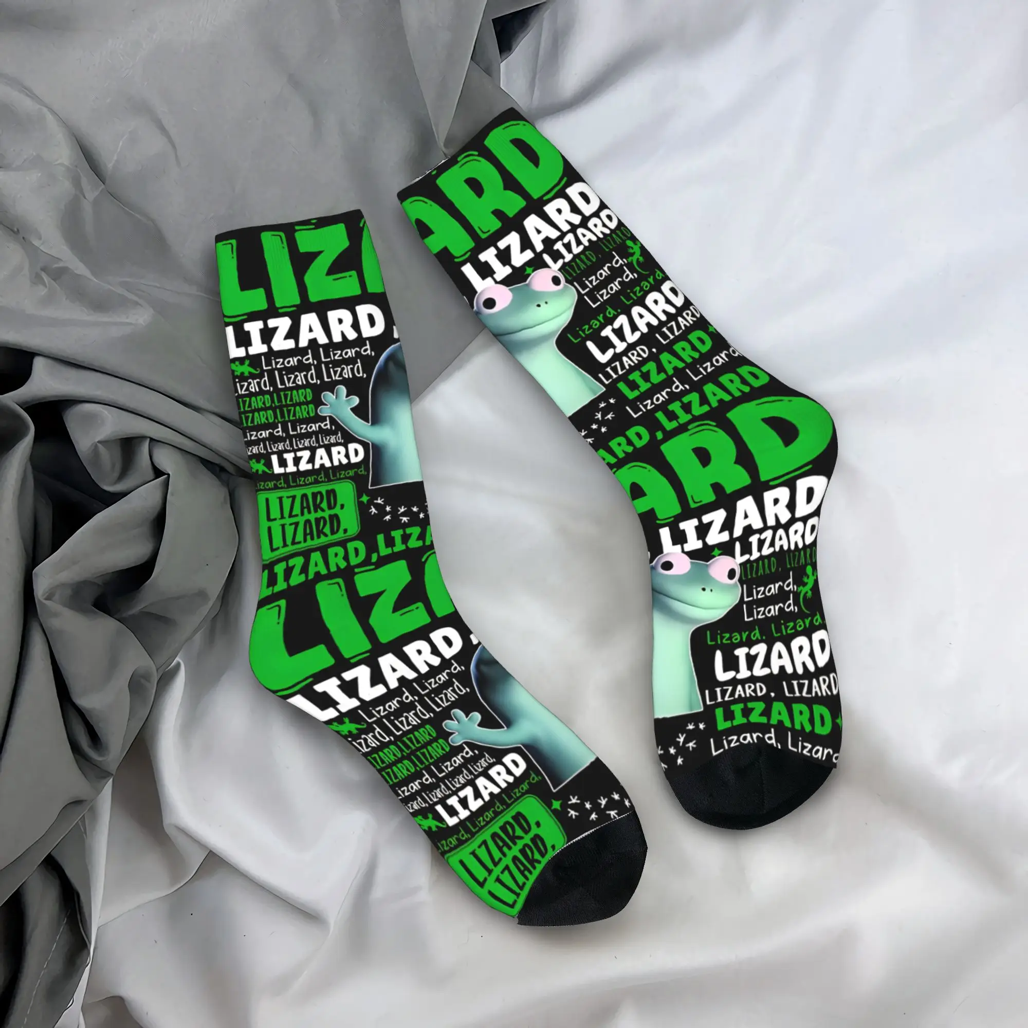 

Hip-hop Tom Lizard Button Meme Sports Socks Polyester Middle Tube Socks for Women Men Sweat Absorbing