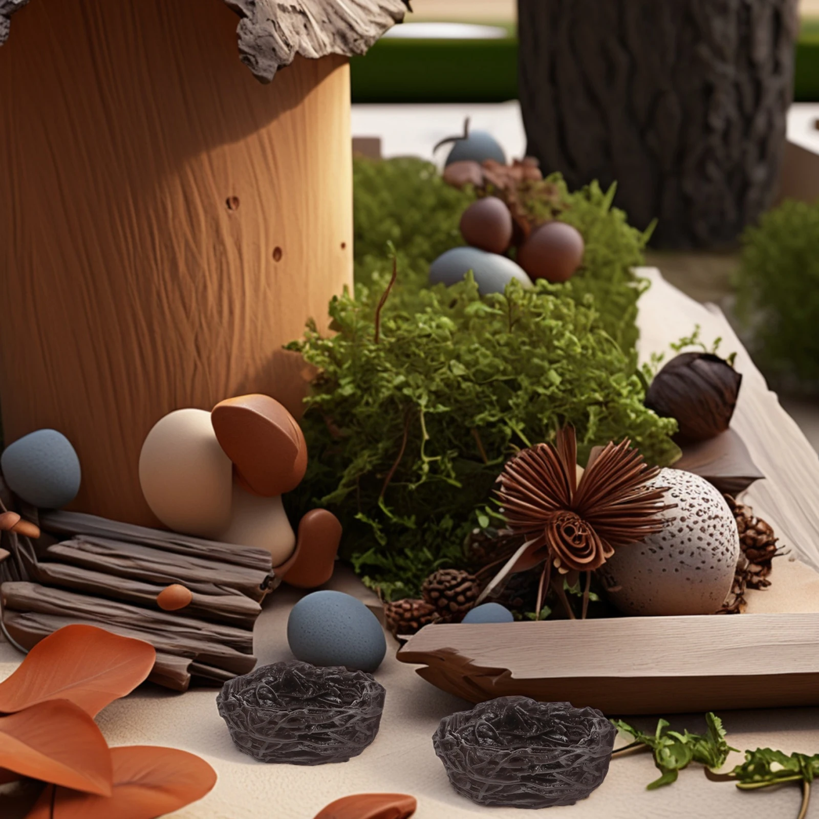 

10 Pcs Bird's Nest Ornaments Eggs Artificial Easter Decorations Craft Handmade Resin Birds Spring with