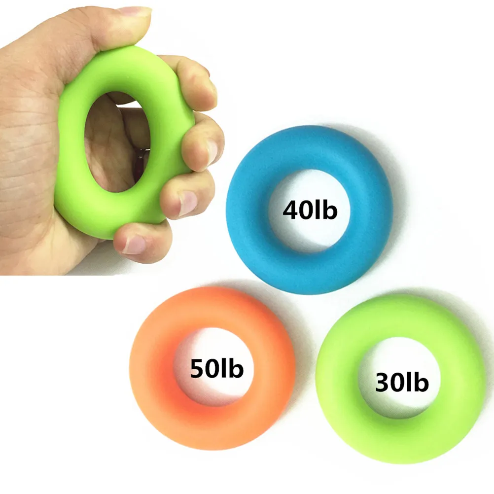 3Pcs Hand Grip Trainer Circle Structure 3 Levels Green 30 Orange 50 Pounds Finger Forearm Strength Exerciser