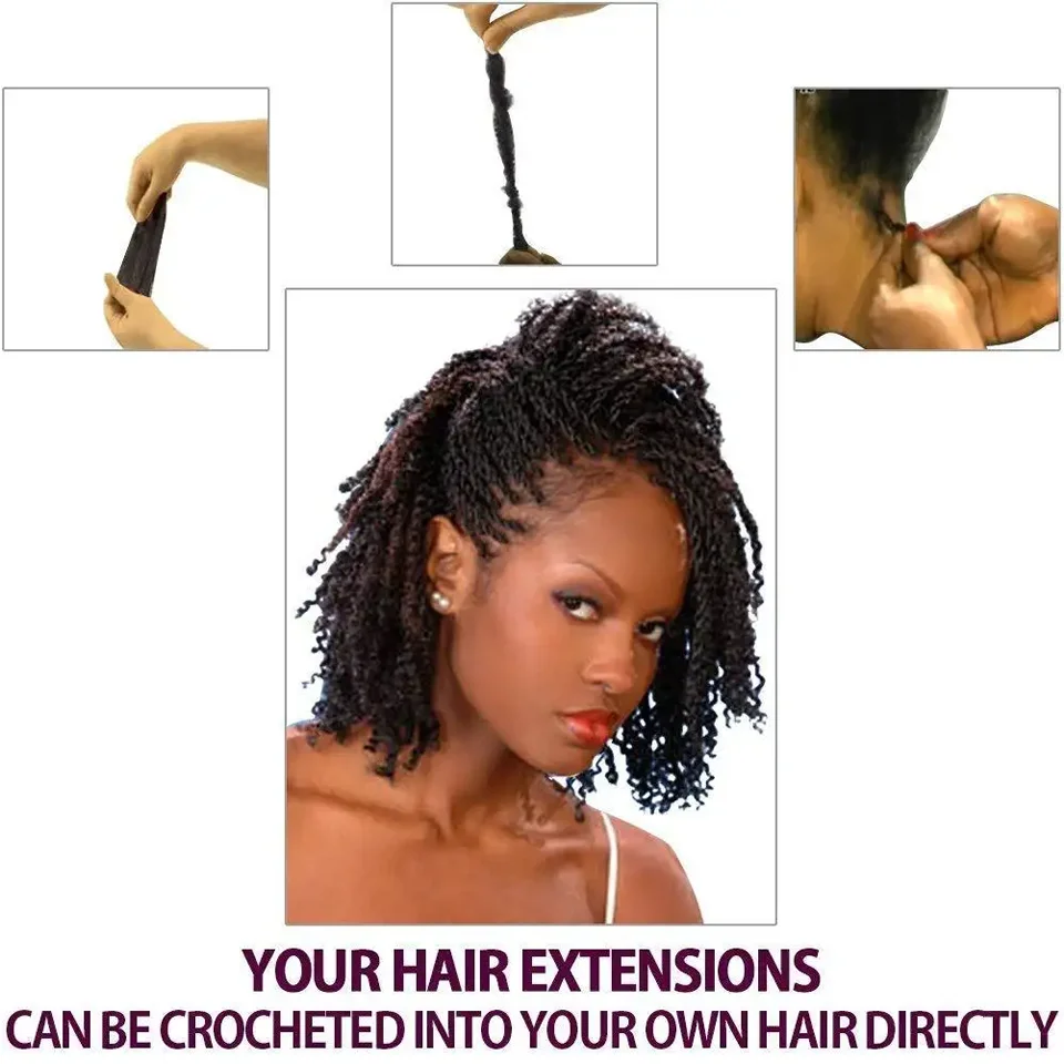 Mercaqueen-cabelo humano remy brasileiro, afro kinky, encaracolado, cor natural, sem moldura, para trançar, 1 conjunto de 50 g/set