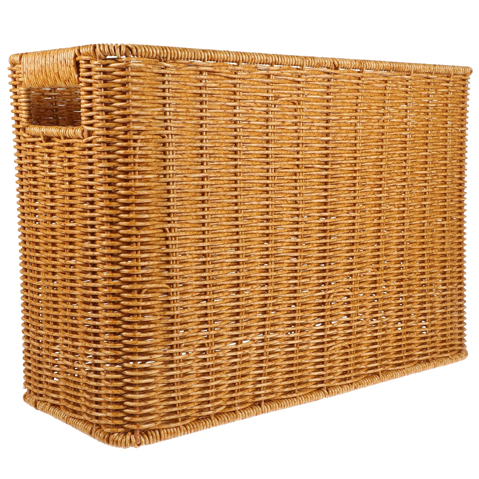 

Magazine Newspaper Basket Decorative Storage Sundries Holder Garbage Can Vegetables Woven Toiletries Plastic Handled Fruit