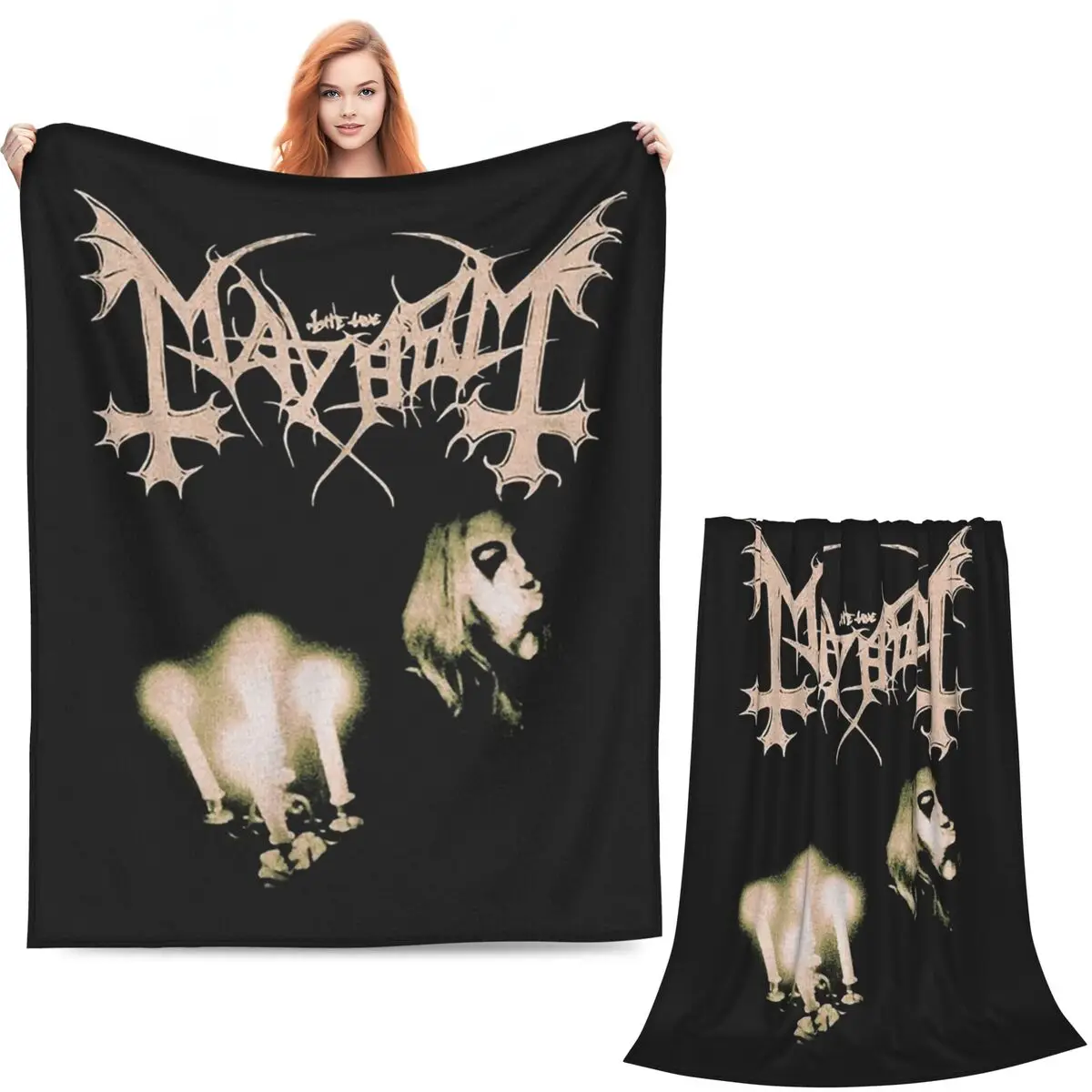Mayhem Music Band Classic Blankets Soft Warm Flannel Throw Blanket Bedspread for Bed Living room Picnic Travel Home Sofa