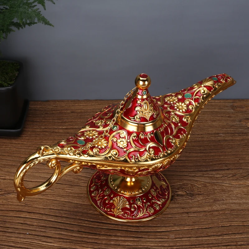 Search banner magic lamp ornament large wishing lamp metal home wine cabinet decoration housewarming gift arabic magic lamp