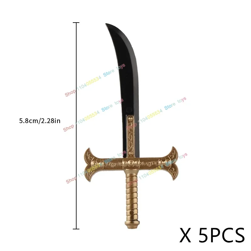Acessórios medievais modelos espada machado martelo faca arma montagem blocos de construção figuras brinquedos das crianças presentes 5 pçs pjt059