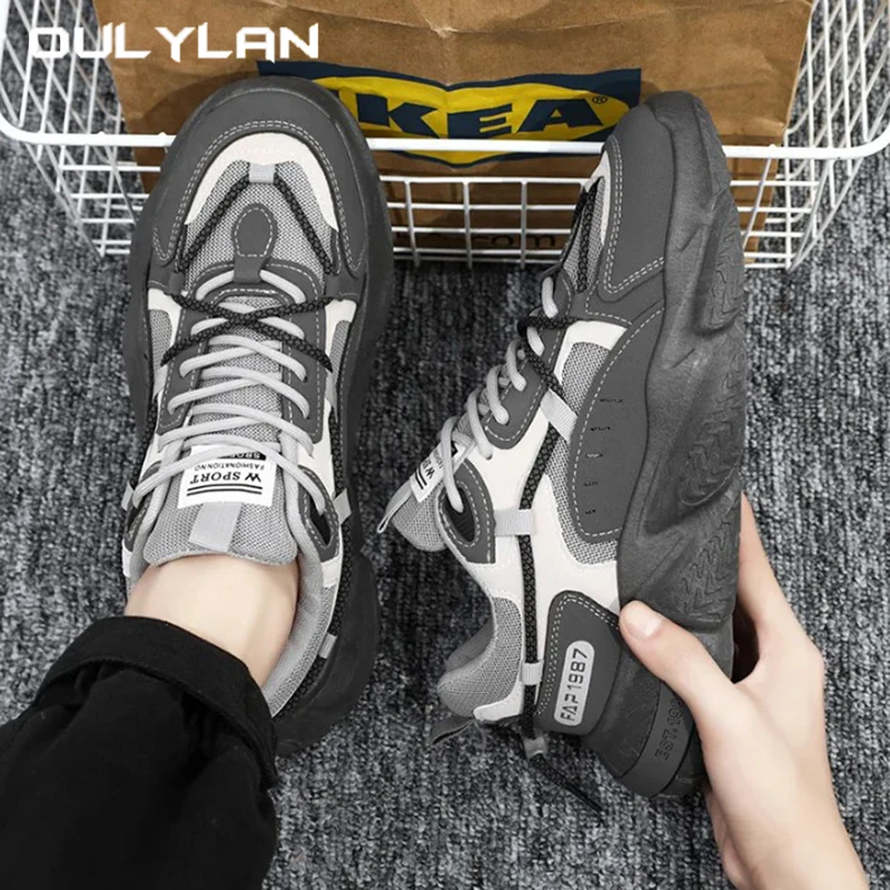 Autumn Trend Men's Sneakers Versatile Height Increasing Shoes Breathable Mesh Sports Shoes Casual Anti Slip Running Footwear