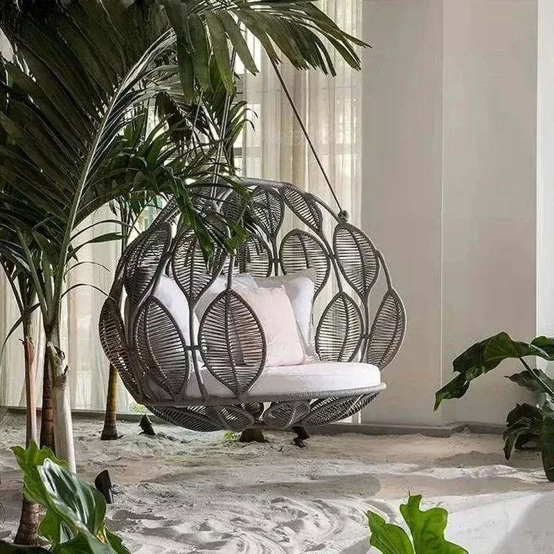 Double Seater Outdoor Balcony Indoor Bird Nest Hanging Chair Furniture Rope Swing Sets for Backyard Outdoor