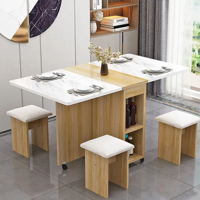 

Modern Folding Dining Table Small Household Apartment Multi Functional Dining Tables Small Simple Rectangular Muebles Furniture