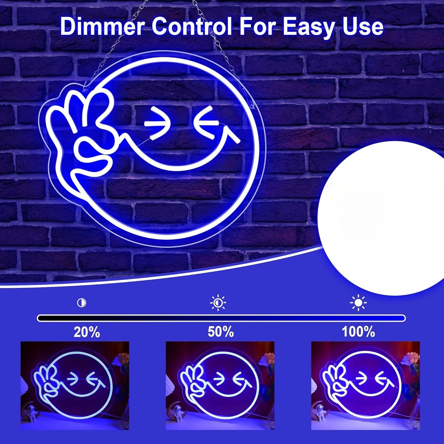 Emoji Smile OK  Neon Sign USB  - огляд і ціна Ok Lighting Decor