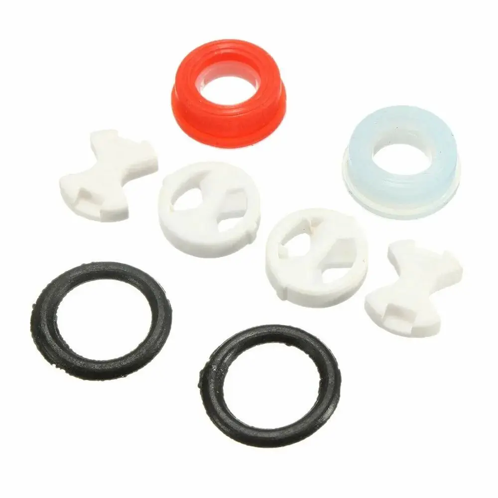 8Pcs/set Insert Ceramic Disc Silicone Washer Replacement With 2 O-ring Gasket Valve Tap Turn Set 1/2" Fits For Valve
