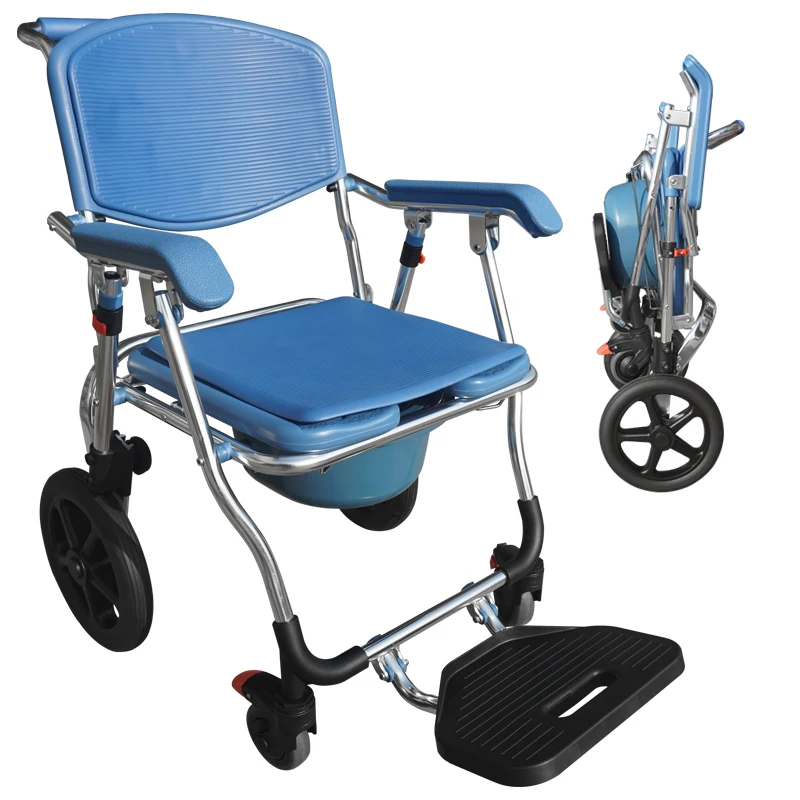 Bedside Folding Shower Chair with Toilet Seat for Adults