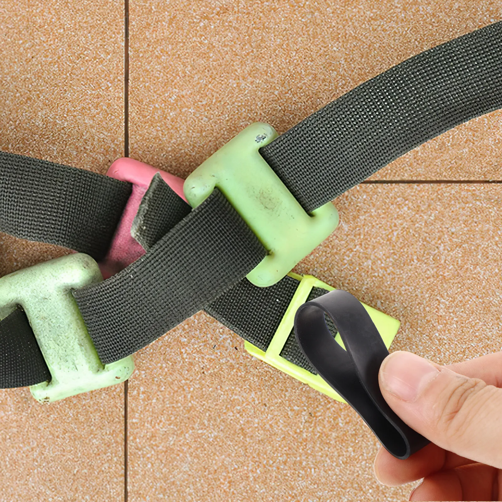 5Pcs Diving Waist Belt Rubber Fixing Rings Non-Slip Wear-Resistant Retaining Rings Scuba Diving Weight Belt Rubber Fixing Ring