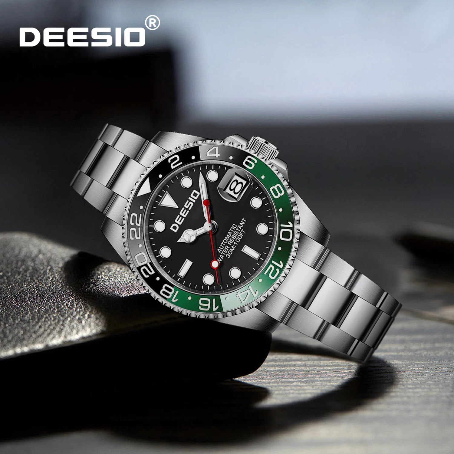 

Deesio мужские автоматические механические часы корпус из нержавеющей стали светящиеся стрелки дисплей даты водостойкий бизнес роскошный подарок