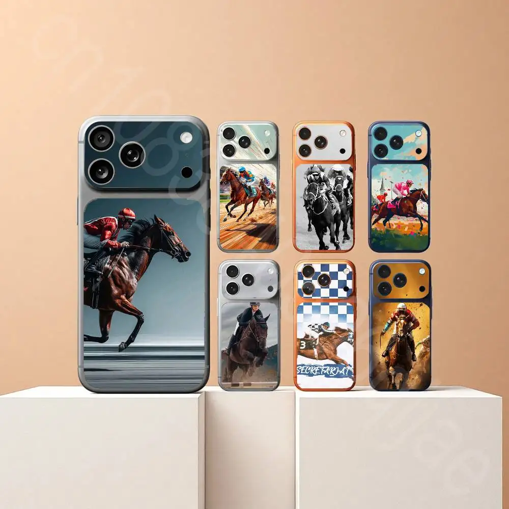 

JOCKEY AND HORSE For iPhone 17Pro or 17ProMax Battry Back Cover with Camera Decal Skin Rear Protective Sticker Film