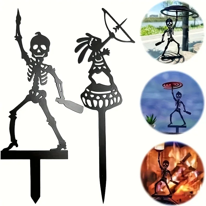 2D 1pc  Metal Portable Skeleton Archery Stand |  Outdoor Camping Mosquito Coil Holder, Halloween Decor Metal Archery Stand view 5
