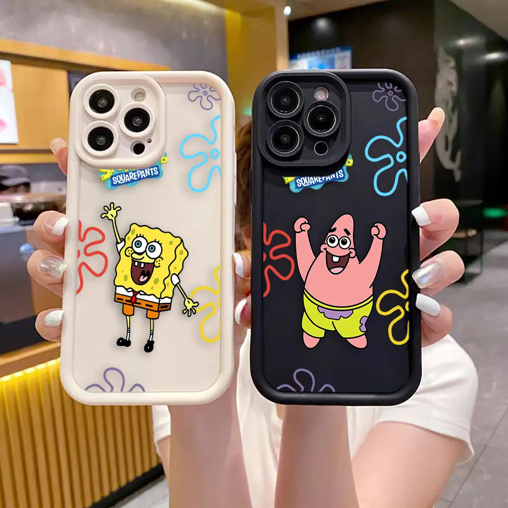 S-SpongeBob Patrick Star Phone Case For OPPO Reno 5 6 A15 A7 A7X A9 A16 A16K RENO2 RENO3 A92S FIND X3 X5 R11 PRO LITE 5G Case