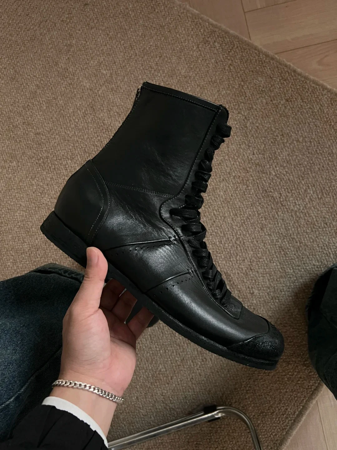 

Мужские высокие ботинки из натуральной кожи для активного отдыха, тренировок, бокса, в стиле CleanFit, модные, для пар, в британском стиле