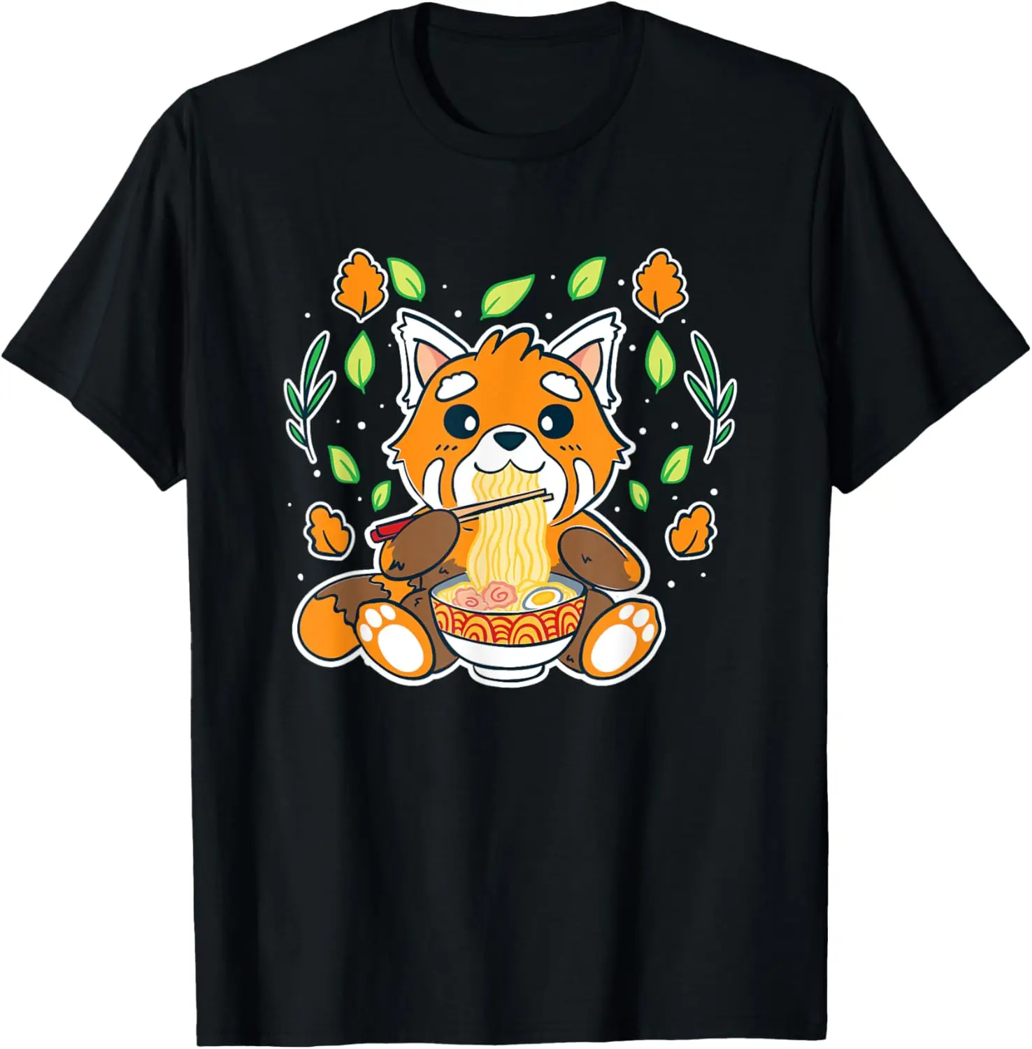 

Cute Red Panda eating Ramen Noodles Red Panda T-Shirt