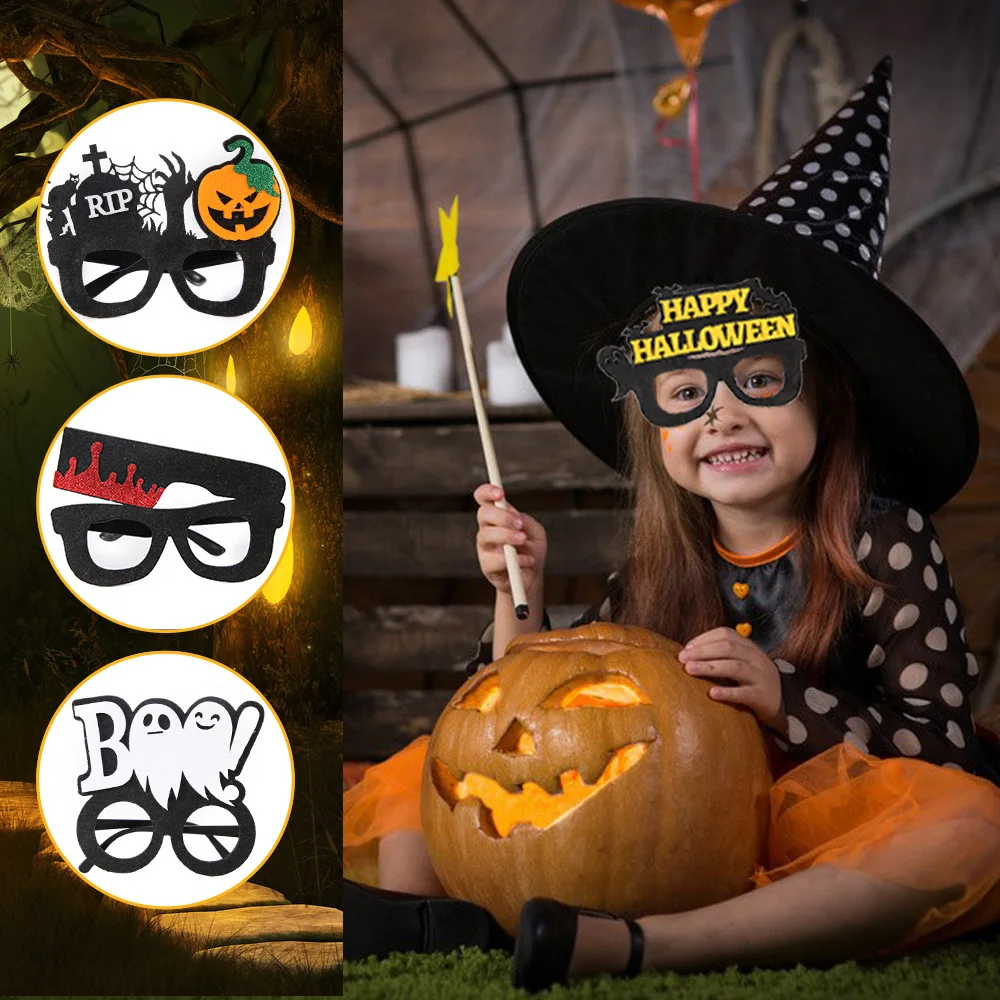 2023 New Halloween Glasses Photography Props Party Decoration Supplies Halloween Cartoon Plastic Glasses Child Holiday Gift