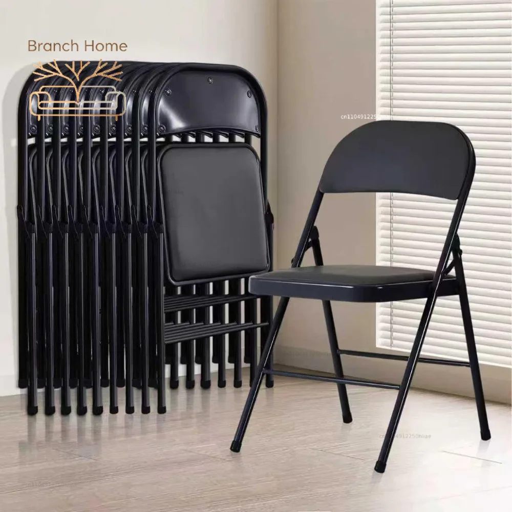 10 Pack Black Folding Chairs with Padded Cushion and Back, Foldable Outdoor Chairs with 330-LBS Capacity, Customized