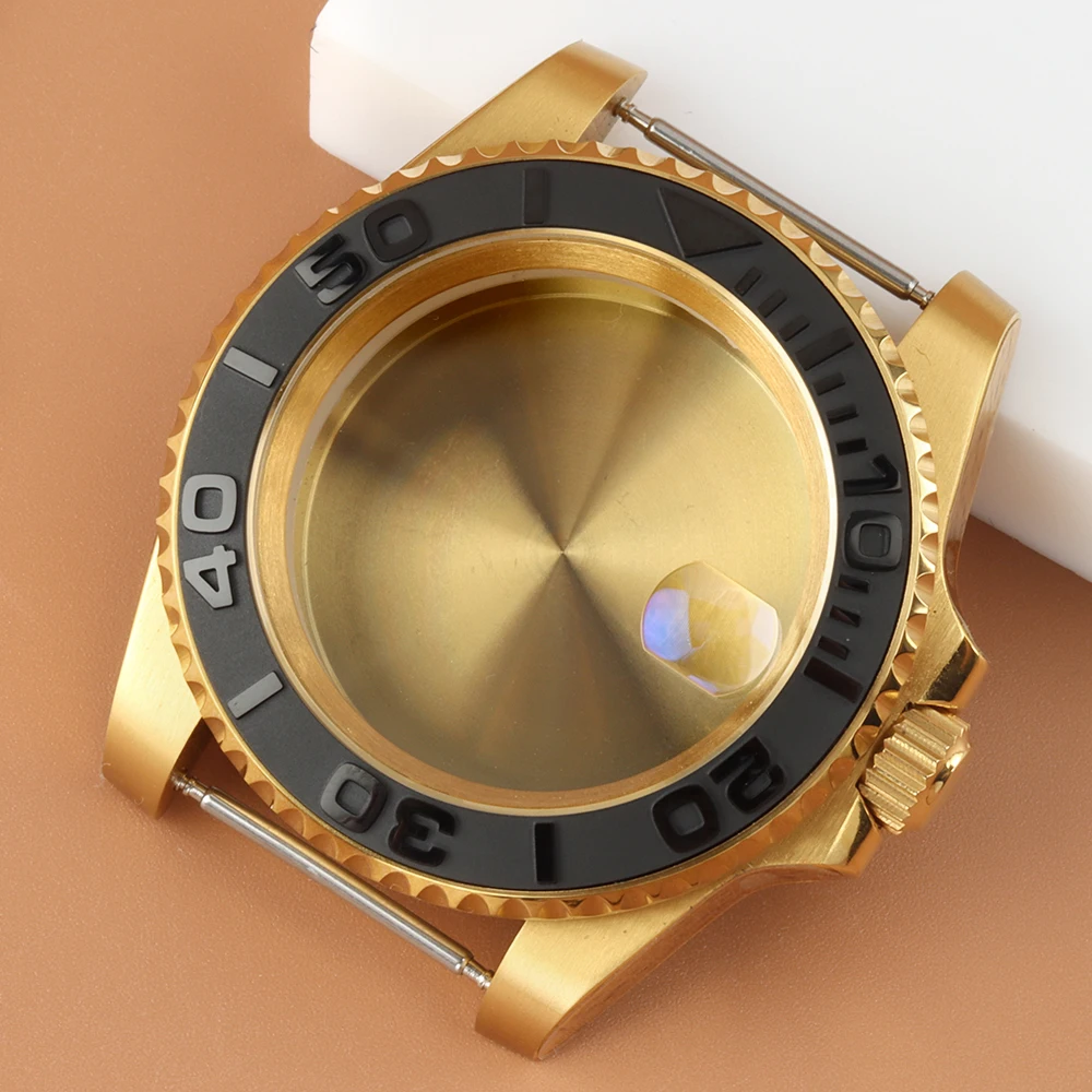 

NH35 Gold Case Sapphire Glass 40mm Stainless Steel Watch Case For SUB Yacht-Master GMT NH34 NH35 NH36 NH38 Movement 28.5mm Dial