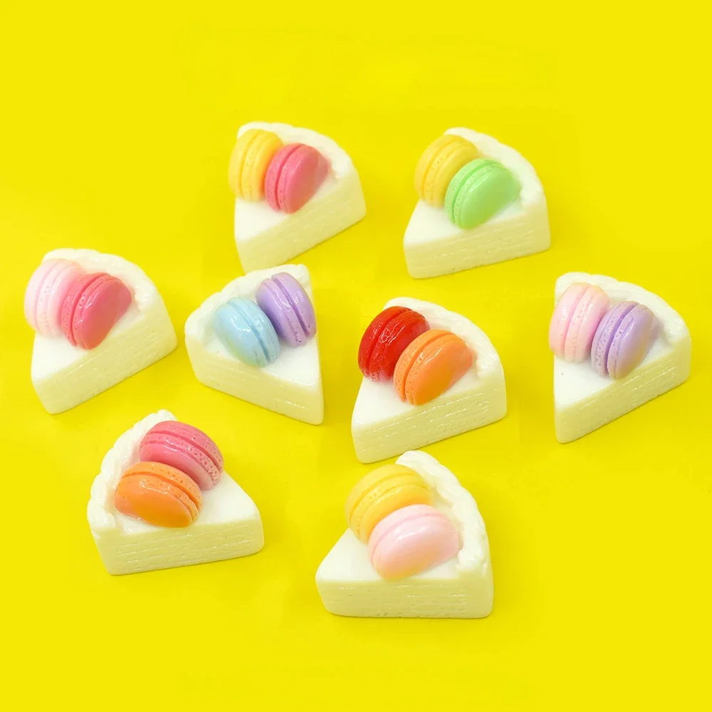 Mini New Kawaii Macaron Cake Figures Resin Miniatures Flatback Craft Material Cabochans Flatbacks Embellishment Scrapbooking