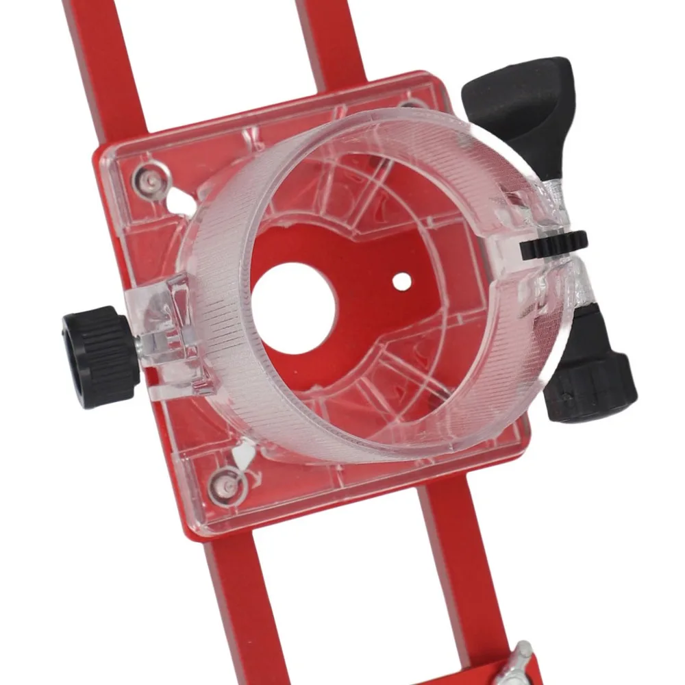 Aluminum Alloy Wood Trimmer Router Base Robust Construction Invisible Slotting Guide Compact Palm Router Base Red Color