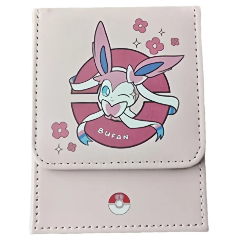 Card Case Sylveon Ptcg Diy High Quality Leather Action Toy Figures Anime Game Collection Damage Indicator Storage Box Gifts