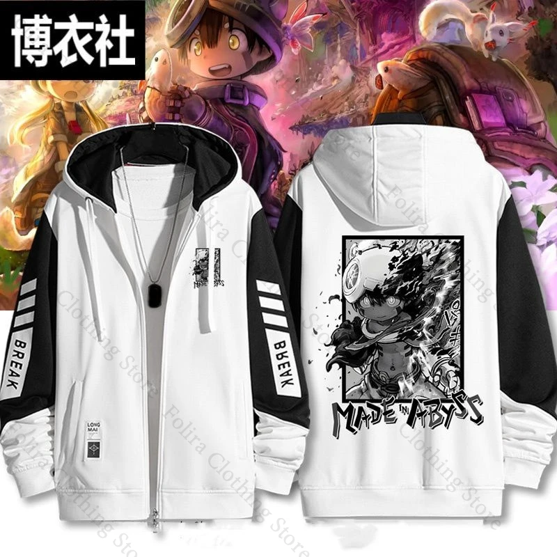 Anime Made in Abyss Print Hoodies for Men Autumn Coat Zip Hoodie Sweatshirt Men's Clothing Man Sweatshirts Men's Hoodie