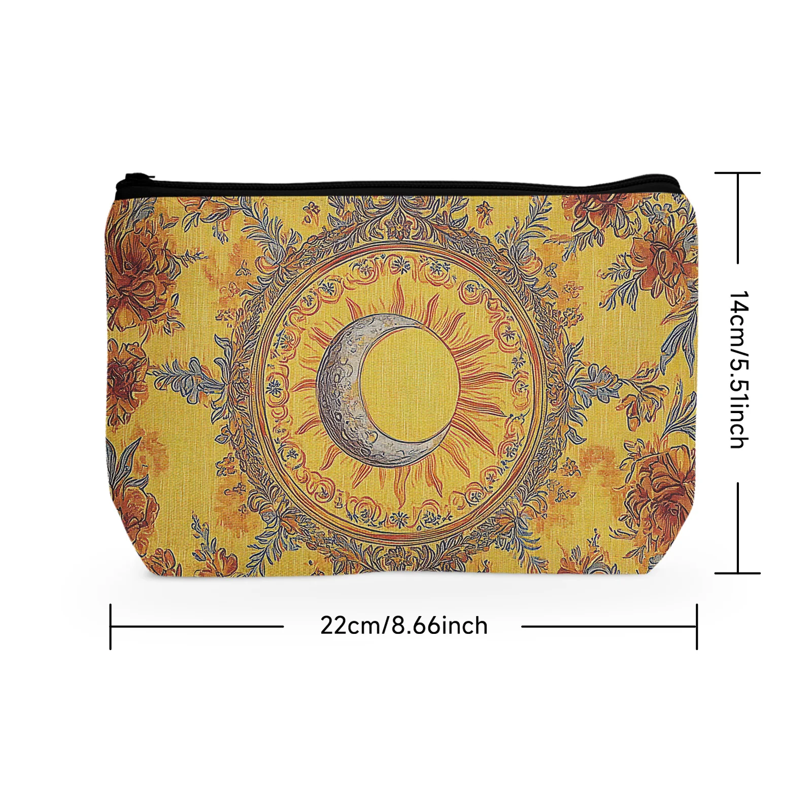 1Pc Boho Makeup Bag Boho Cosmetic Bag Sun And Moon Makeup Bag Hippie Flower Pouch Floral Cosmetic Bag Boho Gifts For Women