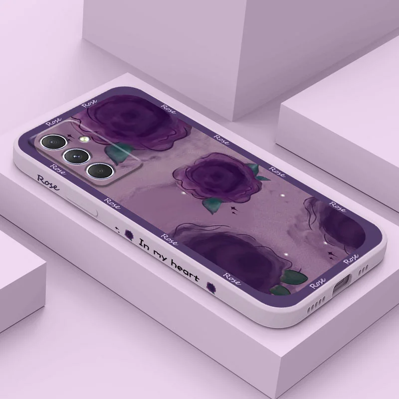 

Purple Rose Phone Case For Samsung Galaxy A56 A36 A26 A16 A06 A55 A35 A25 A15 A05 A05S A54 A34 A24 A14 A04 A04S A04E 4G 5G Cover