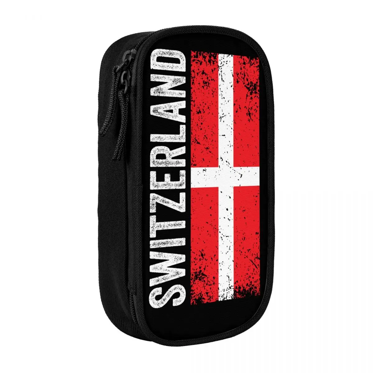 Custom Switzerland Flag Pencil Case for Girl Boy Big Capacity Swiss Pride Patriotic Pen Bag Box School Supplies