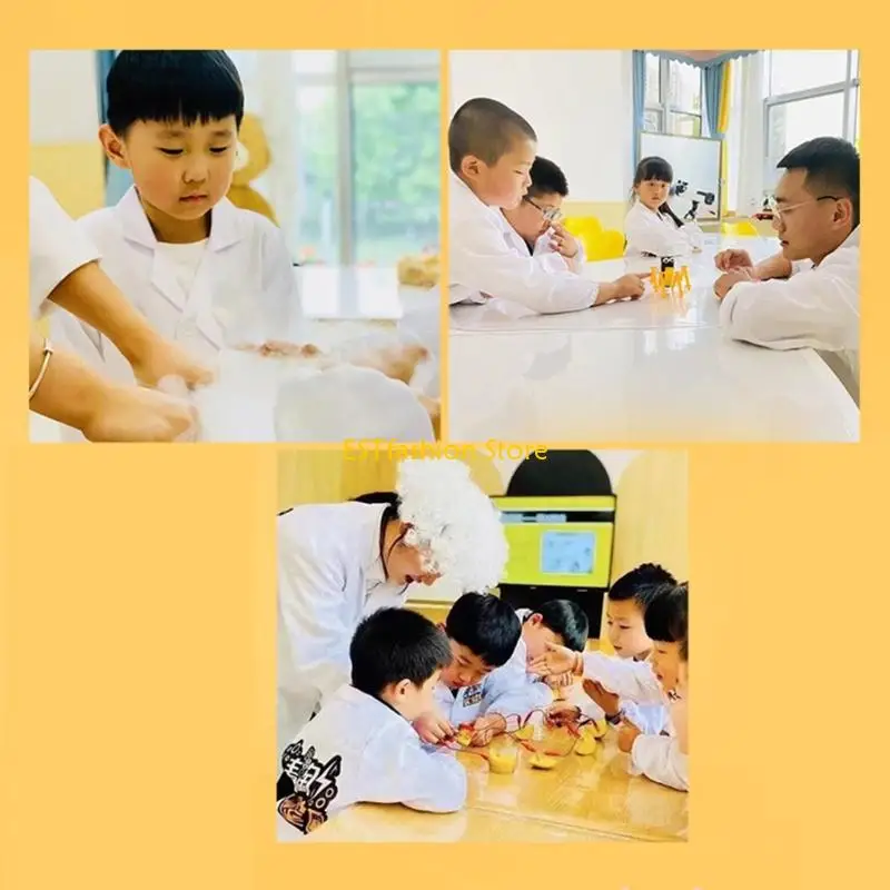 

Y5GC Childrens Lab Coat Pretend Play Outfit Soft Cotton Fabric Various Colors Sizes