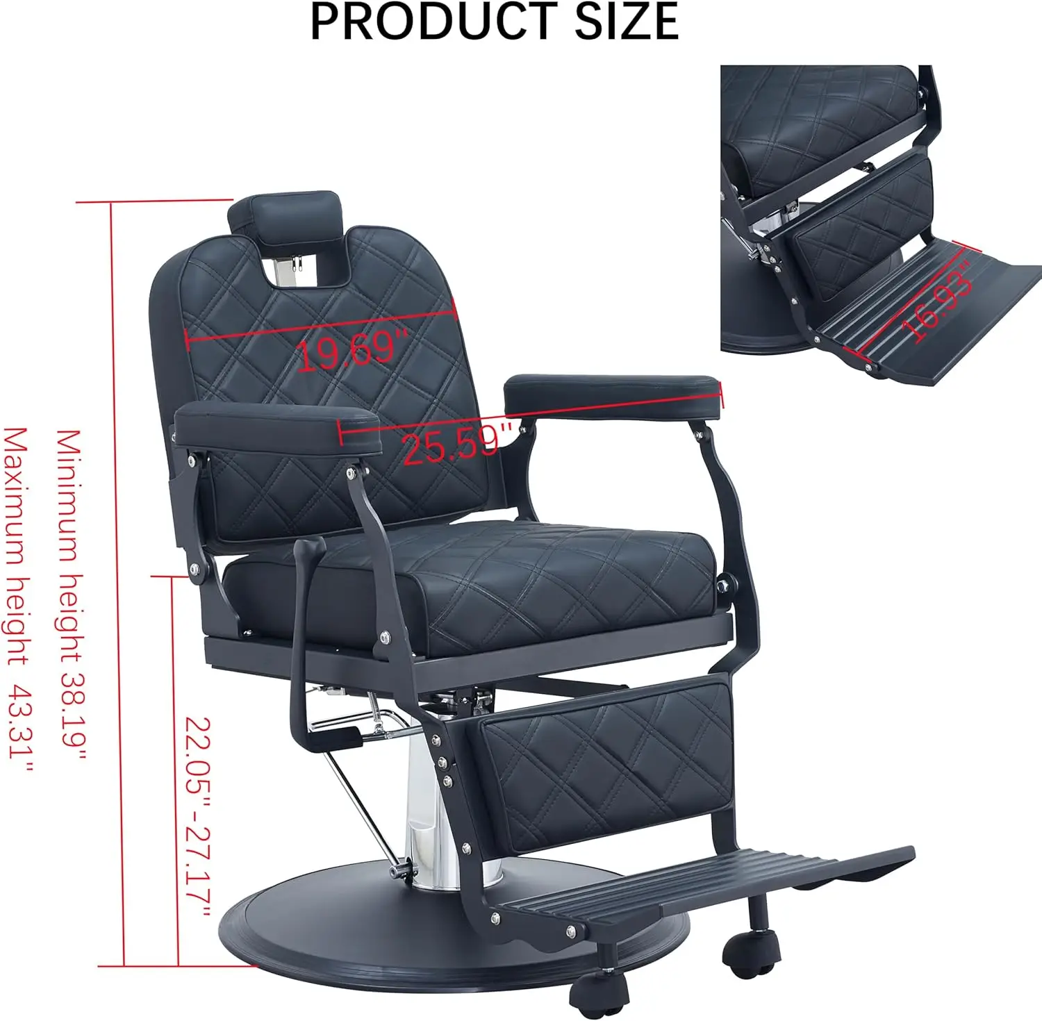 Hair Styling Chairs for Barbershop Beauty Tattoo Massage Heavy Duty 700lbs for Hair Stylist, Salon