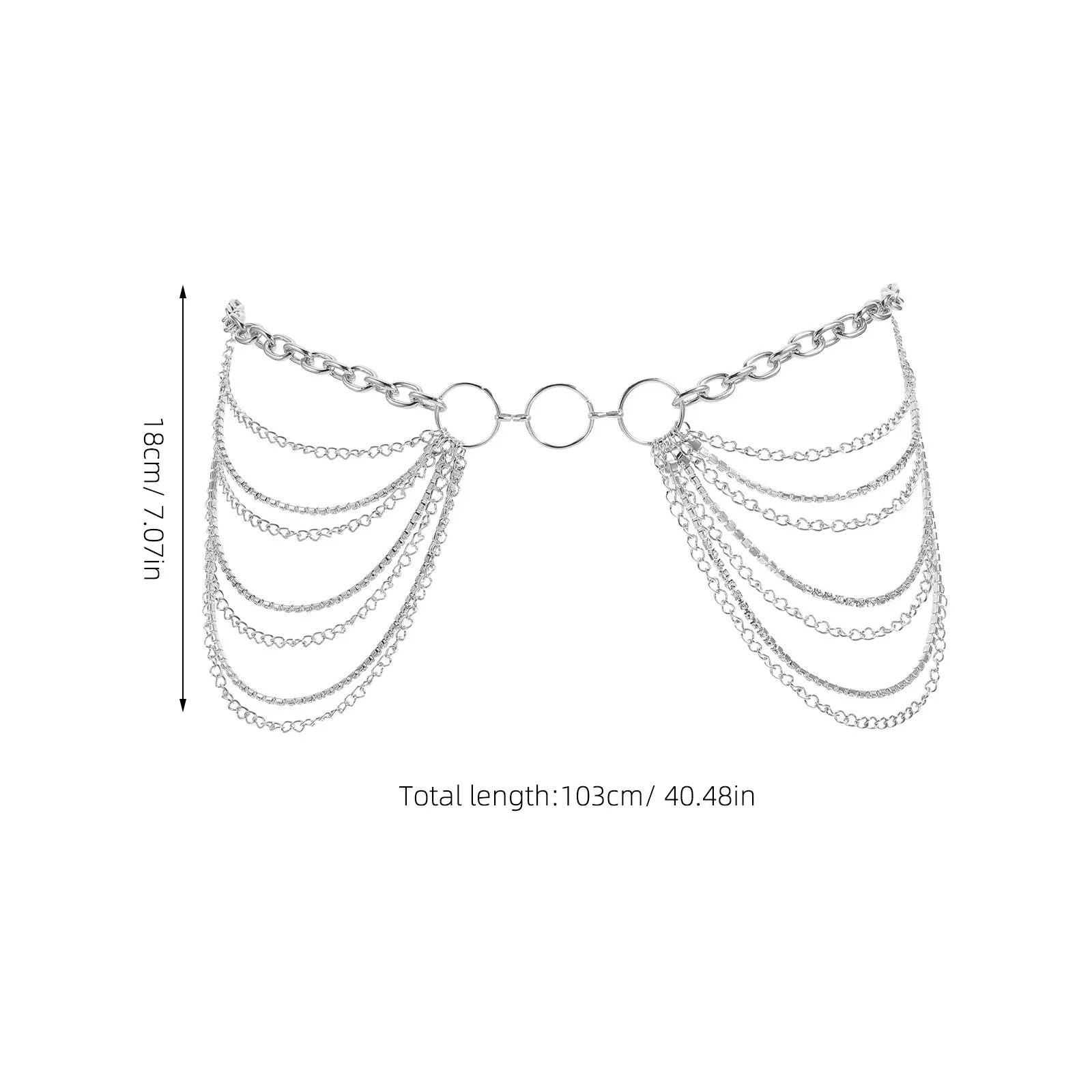 Multilayer Rhinestone Waist Chain Stable Zinc Alloy Adjustable Waist Chain Belt Women Casual Wedding Party Body Jewelry