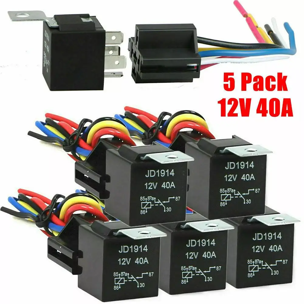 12V/24V 40A Automotive Relay Four Pin/Five Pin Heavy Impact Wire Changed Duty Socket Output Current Low Cur To Molded Relay K8U3