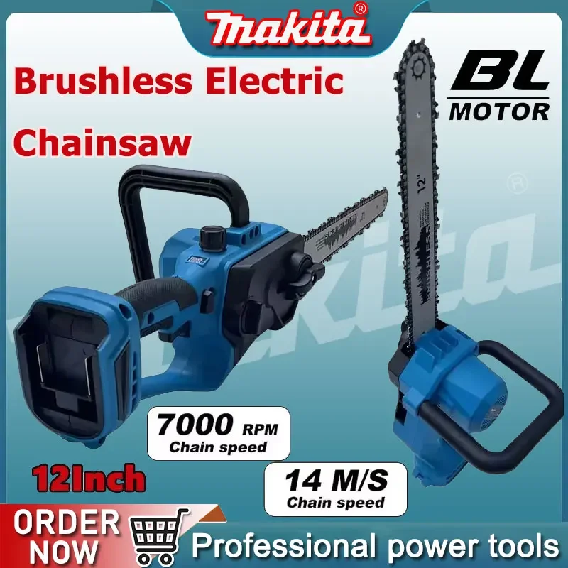 

Makita 12IN GardenTrimming Electric Chain Saw Cordless Wood Cutting Electric Saw Cordless Pruning Chain Saws For 18 Battery
