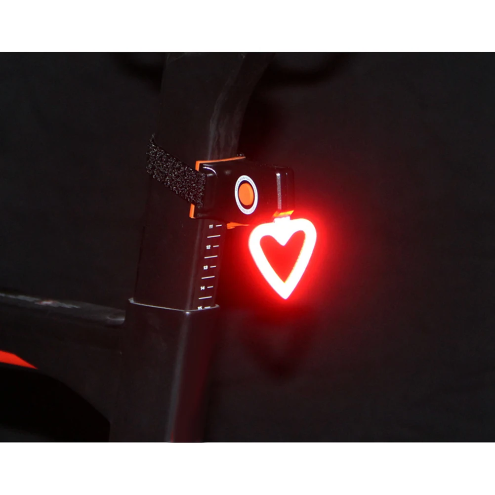 

Heart Shape Rear Bike Light USB Rechargeable 5 Light Modes Ipx63 Waterproof Adjustable Strap Aluminum Cob Baseboard Cycling