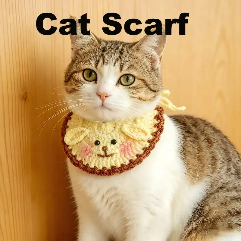 

Cat Dog Knitted Collar Pet Drool Scarf Bib Dog Yellow Cute Photo Pure hand knitting Photography accessories gato accesorios