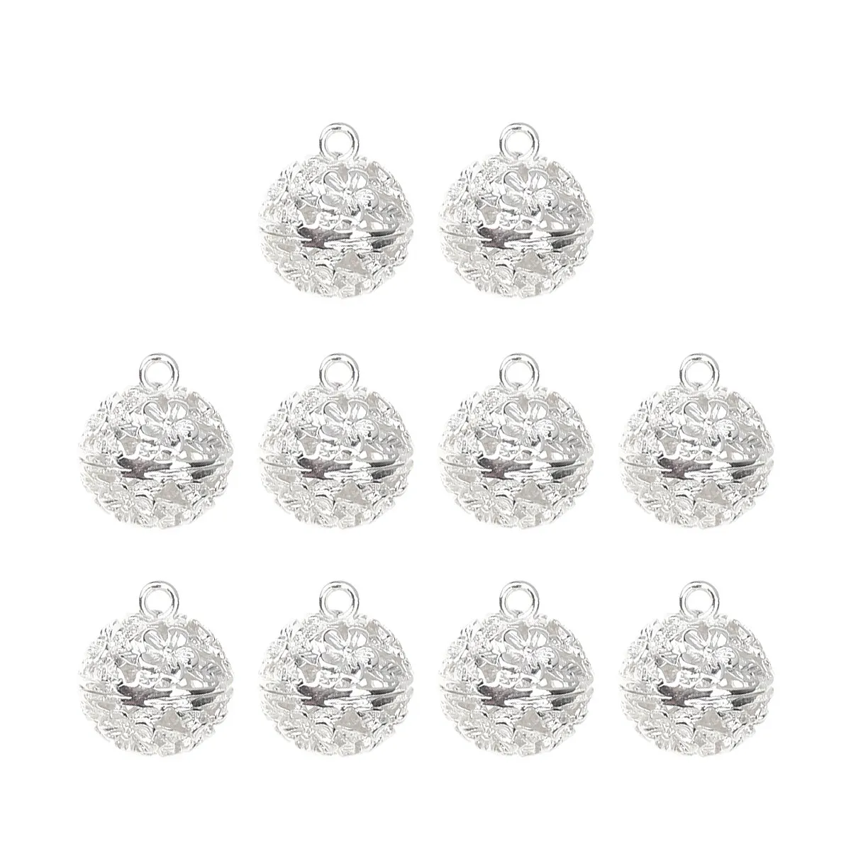 

10Pcs High Quality Convallaria Hollow Pendant Silver DIY Ornaments for Bags Backpacks Home Office Christmas Showcase Layout