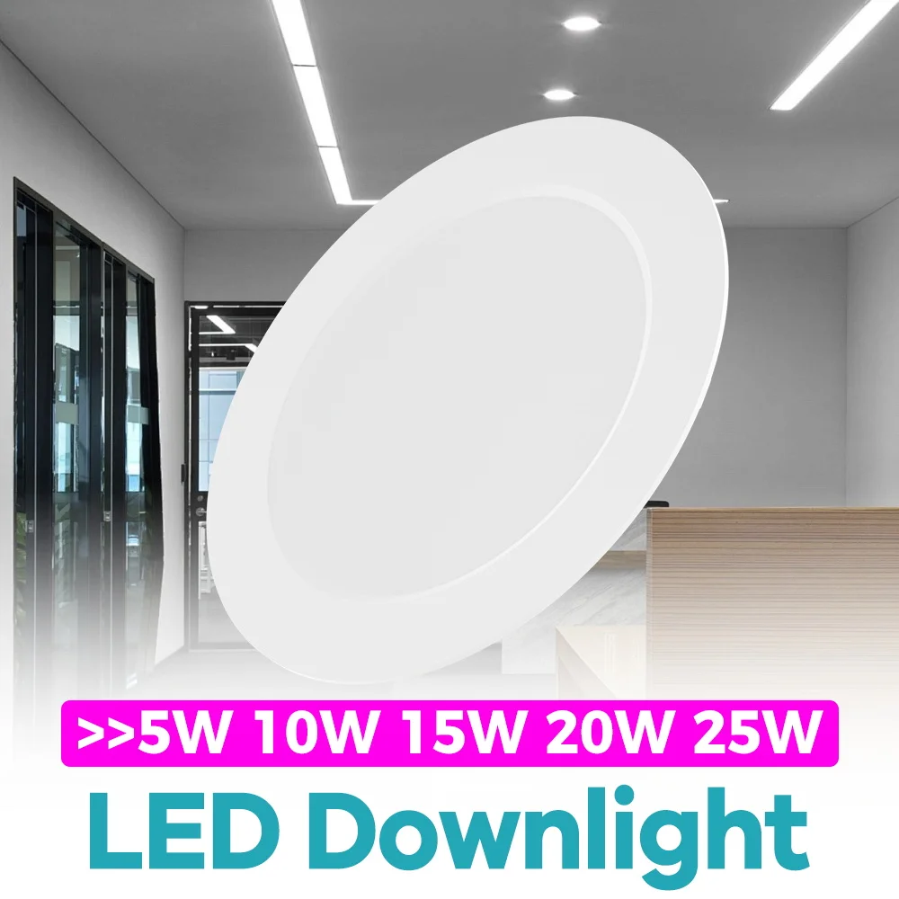 Led Downlight Ultra Thin Recessed Light Ceiling Lamps AC220V Spotlight Round Panel Lamp Indoor Cabinet Home Household Nightlight