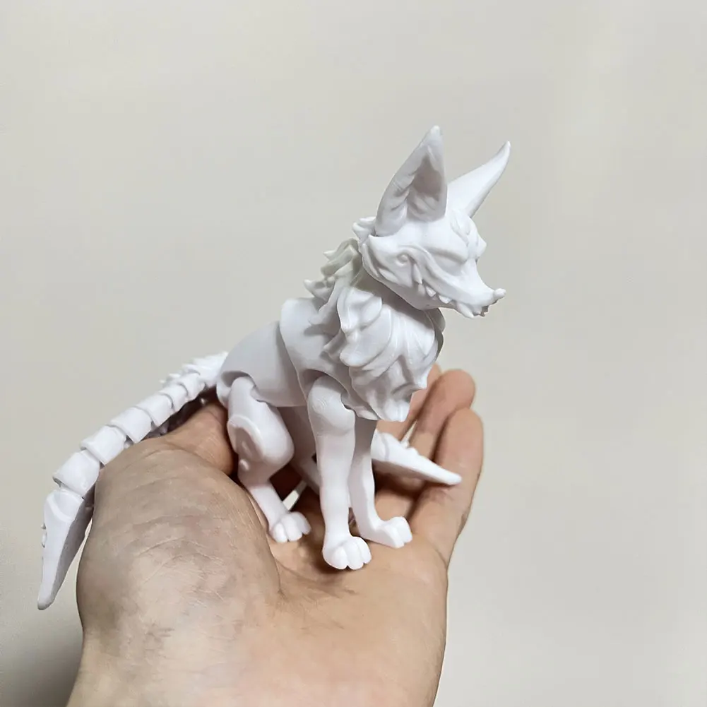 18cm 3D Printer Nine-Tailed Fox Toy with Movable Joints Nine-Tailed Fox Multi-articular Action Figures for Shelf Desk Counter