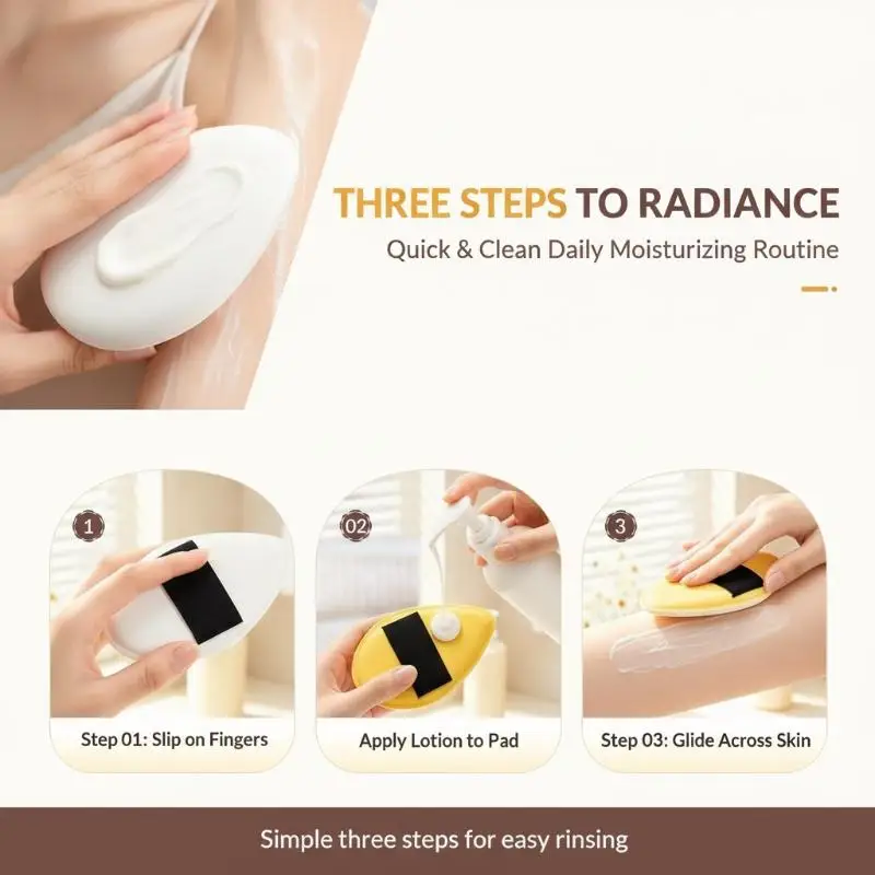 Soft Puff Body Lotion Applicator Lazy Friendly Sunscreen Cream Tool Full Back Body Apply for Men Women Skincare