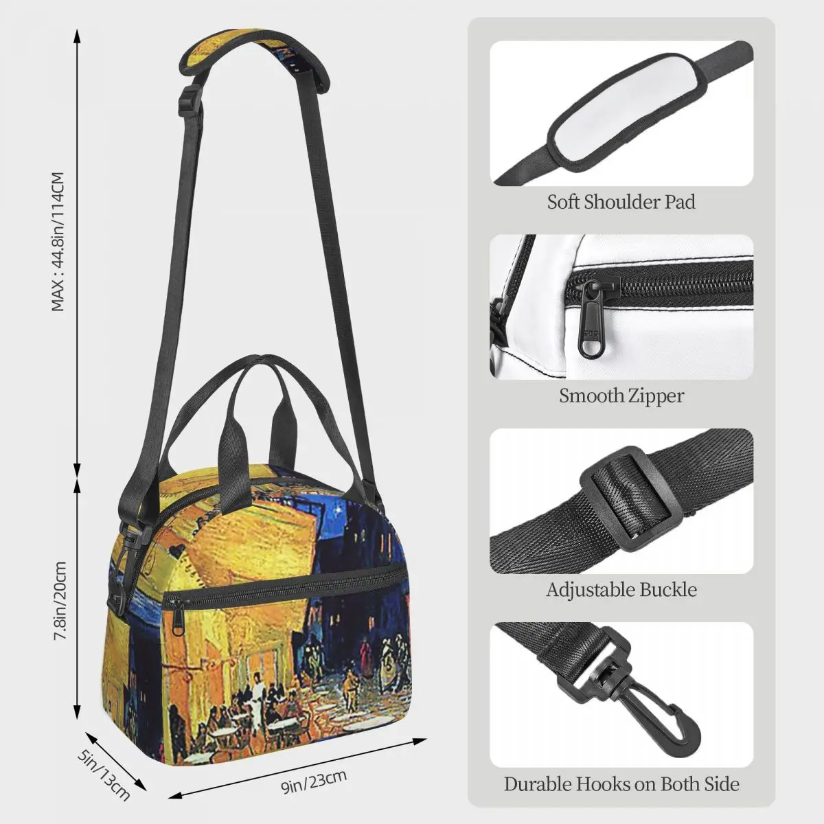 Vincent Van Gogh - The Cafe Terrace On The Place De Forum Insulated Lunch Bag for Kids School Cooler Thermal Box Lunch Boxes - view 2