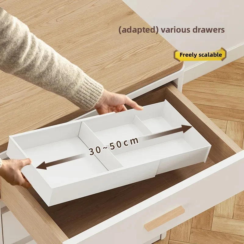 Adjustable Drawer Storage Box Household Cutlery Makeup Classification Container