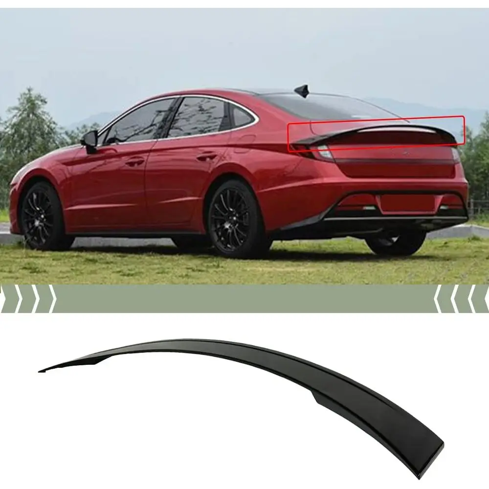 

Подходит для Hyundai Sonata глянцевый черный OE-стиль 2020-2024 задний спойлер багажника крыло LID