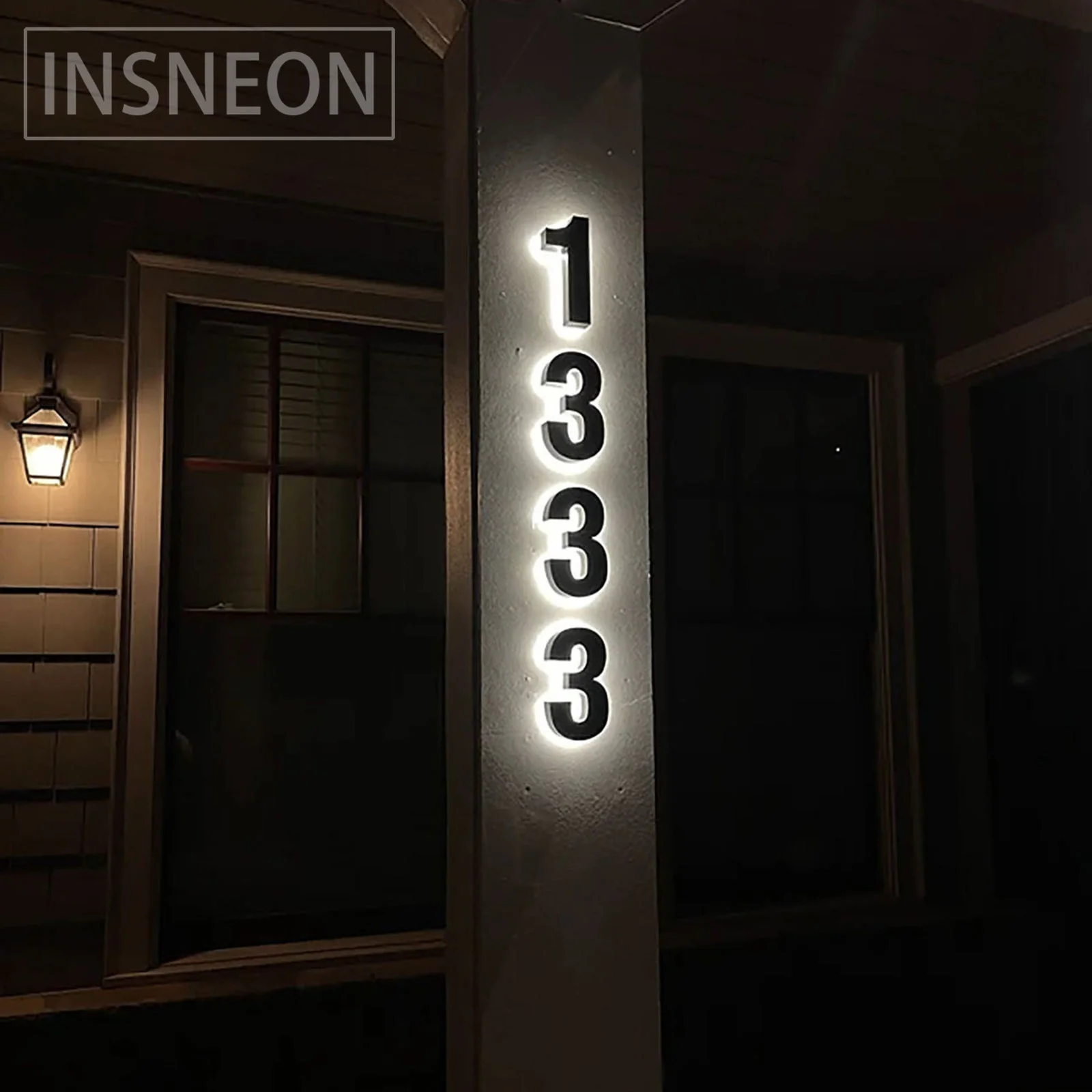 Acrílico Backlit Letter Metal Plate 3D LED House Numbers Sinal ao ar livre impermeável Placas de porta de aço inoxidável